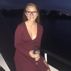 American Apparel Maroon Long Sleeve Wrap Dress